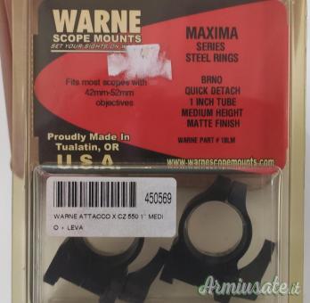 Anelli a sgancio rapido da 1 " marca Warne per CZ mod.550