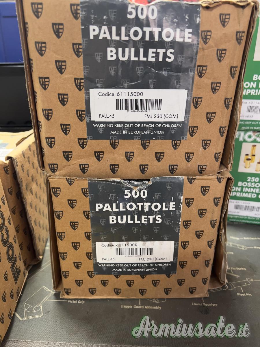 PALLE FIOCCHI 45 ACP + BOSSOLI FIOCCHI 45 ACP PALLE FIOCCHI 45 ACP + BOSSOLI FIOCCHI 45 ACP