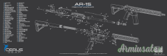 Cerus Gear Tappetino Pulizia Spaccato Colt AR15 Free Float