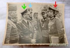 Fotografia d'epoca nazista con Adolf Hitler e generali sul fronte in Polonia - settembre 1939 (WW2)