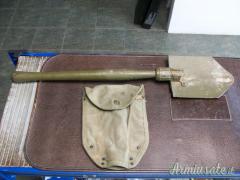 Pala Trincea Pieghevole Militare Vintage Statunitense Con Sacca In Tela WWII