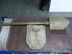 Pala Trincea Pieghevole Militare Vintage Statunitense Con Sacca In Tela WWII