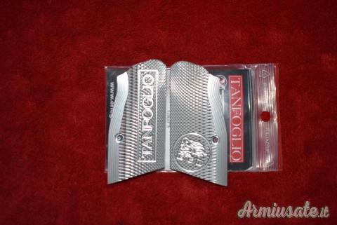Guancette "corte" in alluminio color argento per Tanfoglio Extreme