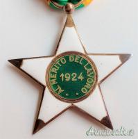 Rarissima decorazione epoca fascista “STELLA AL MERITO DEL LAVORO” modello 1924 con scatola