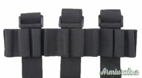 PORTA CARTUCCE IN CORDURA DA BRACCIO COLOR NERO 10 CARTUCCE