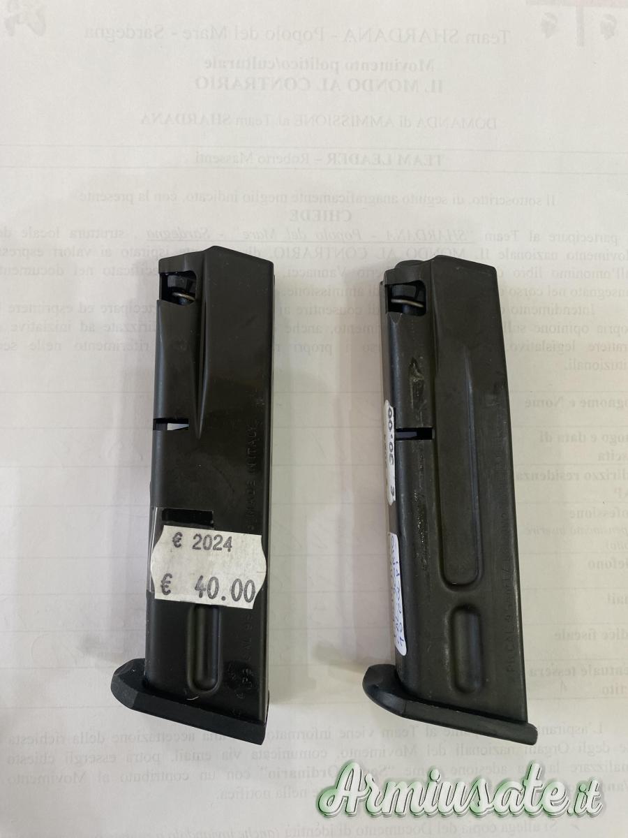 PER PISTOLA SEMIAUT. MARCA P. BERETTA MOD. 84 CAL. 9CORTO DA 10 E 13 COLPI (NUOVI) PER PISTOLA SEMIAUT. MARCA P. BERETTA MOD. 84 CAL. 9CORTO DA 10 E 13 COLPI (NUOVI)