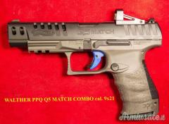 Walther | Carl PPQ Q5 MATCH COMBO Ported ed Optic Ready 9x21mm IMI