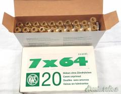Bossoli 7x64 RWS nuovi 20 pz.