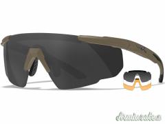 WILEY X SABER ADVANCED LENTI SMOKE/CLEAR/RUST - MONTATURA TAN