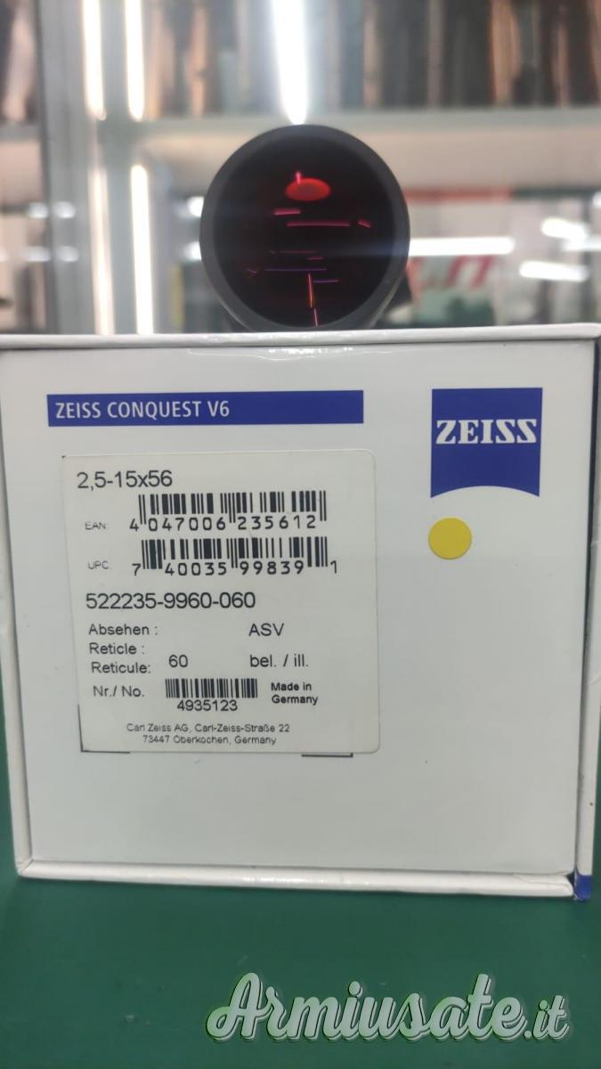ZEISS CONQUEST V6 2,5-15X56 RET 60 ILLUMINATO ZEISS CONQUEST V6 2,5-15X56 RET 60 ILLUMINATO