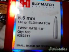 Cedo palle 6,5 da tiro Barnes 145 grs od Hornady Eld da 147 grs