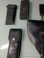 fondina in cuoio (Beretta 92/98) + porta caricatori e porta manette