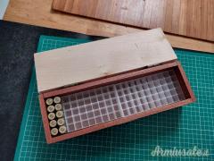 Scatoletta porta munizioni in legno artigianale