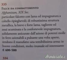 Falcetto da Combattimento Afghanistan XIX Secolo
