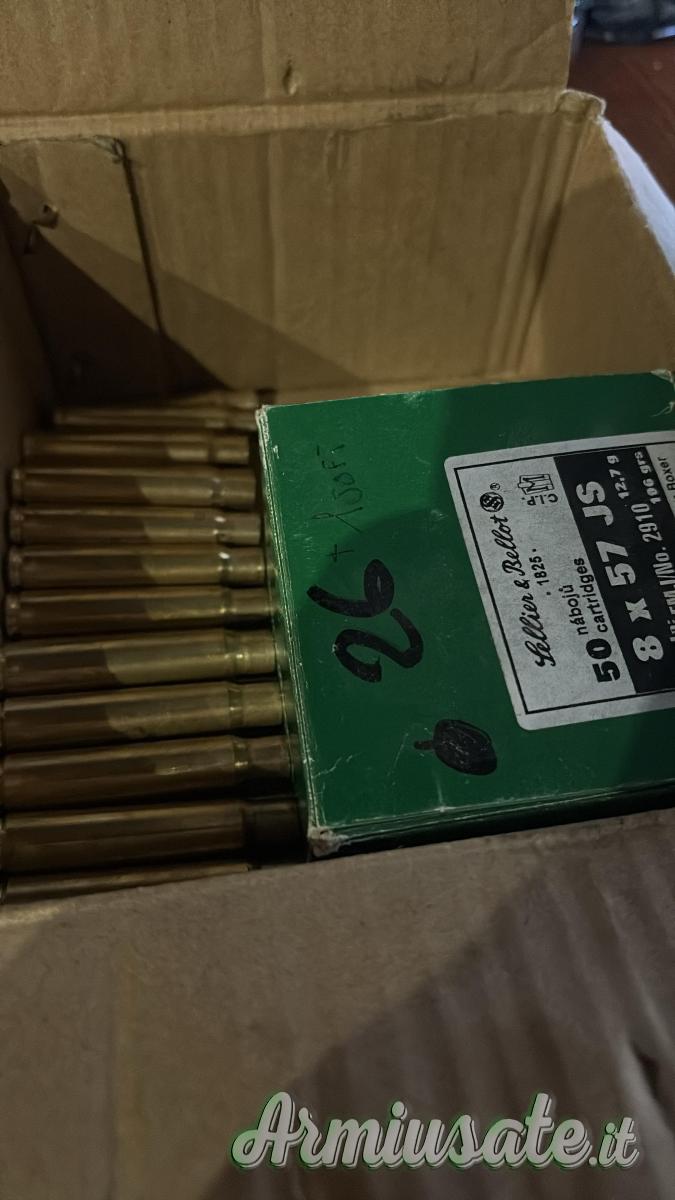 Bossoli 8x57 JS di primo sparo lavati ad aghi Bossoli 8x57 JS di primo sparo lavati ad aghi