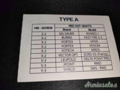 Piastrina red dot per tanfoglio Piastrina red dot per tanfoglio