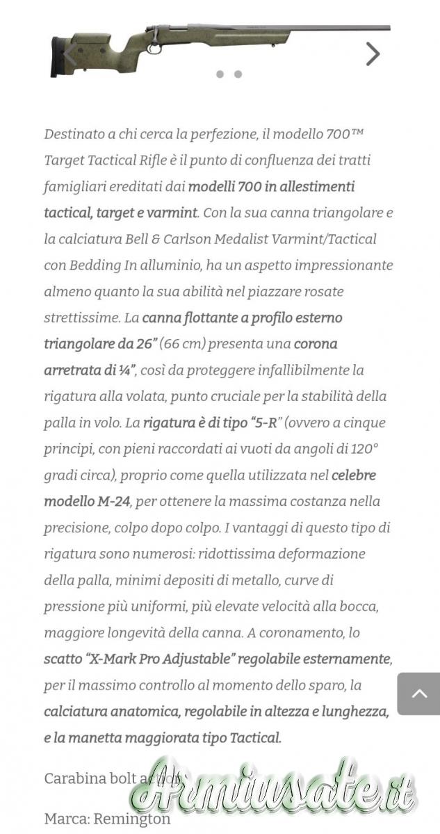 Remington Modello 700 TTR .308 Winchester Remington Modello 700 TTR .308 Winchester