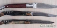 Tre coltelli Laguiole da collezione tascabili Francia