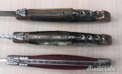 Tre coltelli Laguiole da collezione tascabili Francia