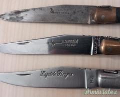 Tre coltelli Laguiole da collezione tascabili Francia