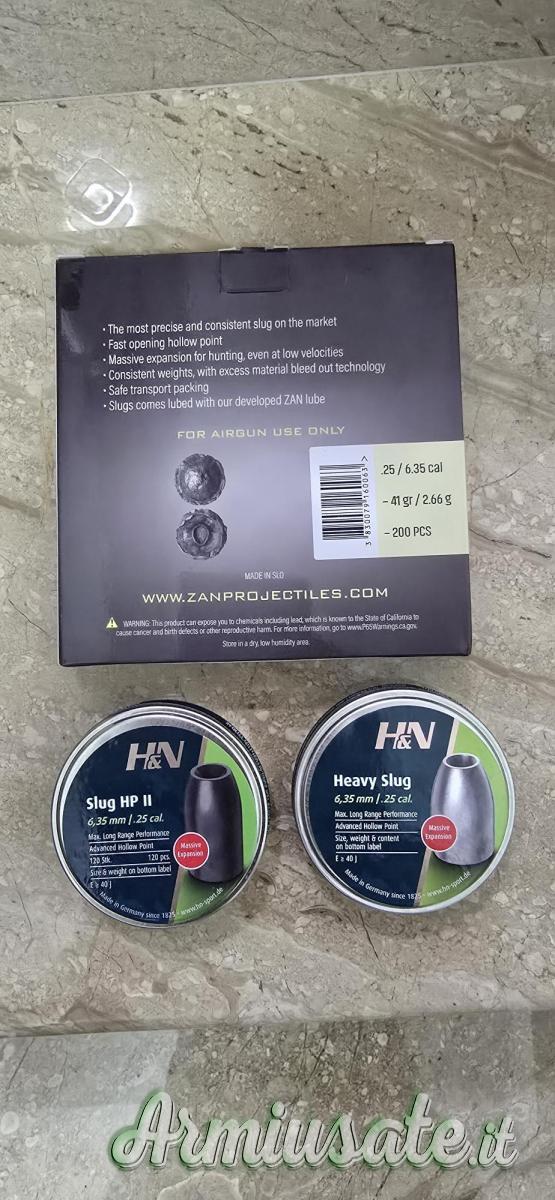 Slug 6.35 .25 H&N 36 e 38gr Zan 37 e 41gr ALTAROS 50GR Slug 6.35 .25 H&N 36 e 38gr Zan 37 e 41gr ALTAROS 50GR