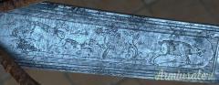 Antico Spadino da Caccia 1700s XVIII secolo Daga Paloscio con fodero Tedesco Austriaco decorato