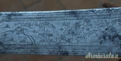 Antico Spadino da Caccia 1700s XVIII secolo Daga Paloscio con fodero Tedesco Austriaco decorato