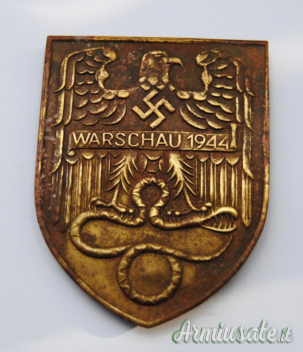 “WARSCHAUSCHILD 1944” – Scudetto da braccio Varsavia tedesco nazista (GERMANIA WW2) “WARSCHAUSCHILD 1944” – Scudetto da braccio Varsavia tedesco nazista (GERMANIA WW2)