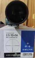Ottica Delta titanium HD 2.5-10x56. Reticolo 4a illuminato + attacco completo
