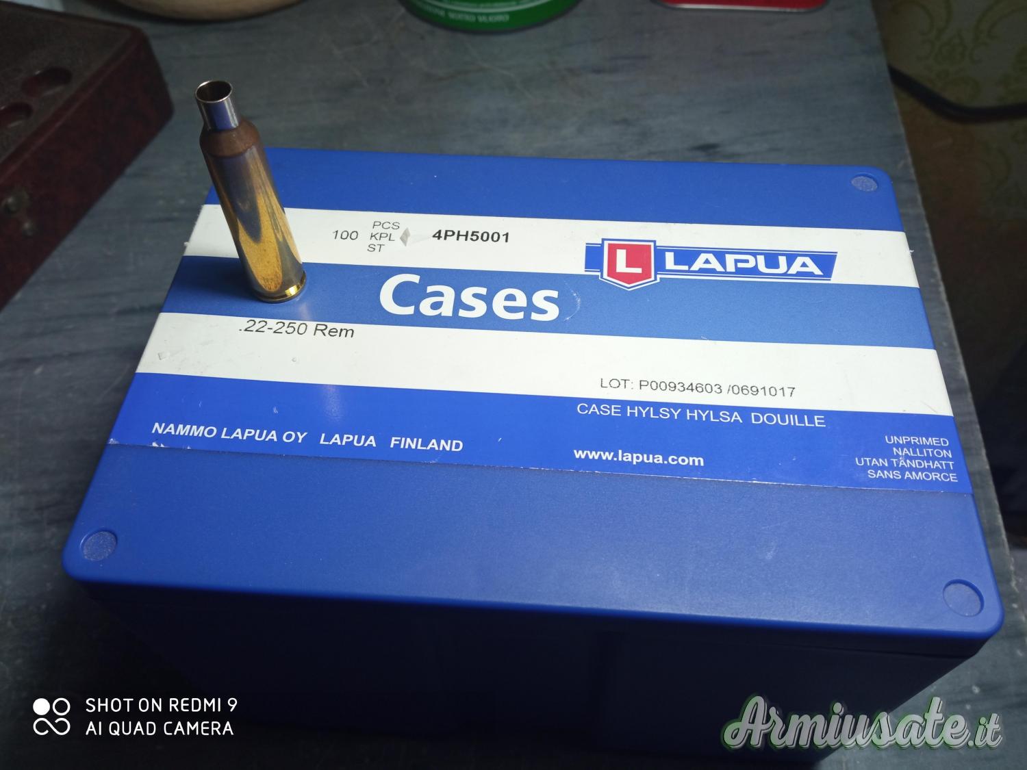 Bossoli Lapua cal.22-250 Rem. Bossoli Lapua cal.22-250 Rem.