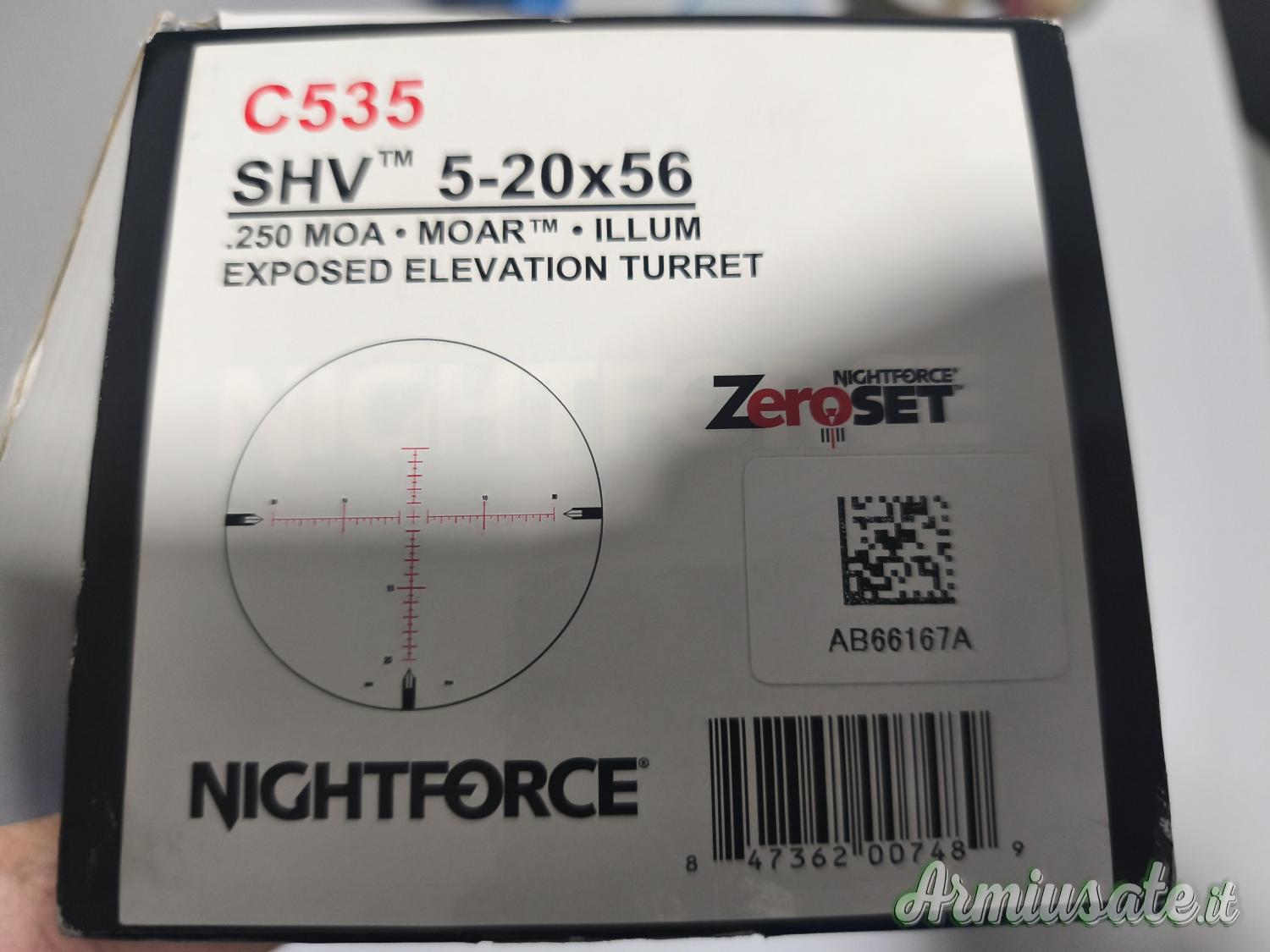 Nightforce shv 5-20x56 moar illuminato Nightforce shv 5-20x56 moar illuminato