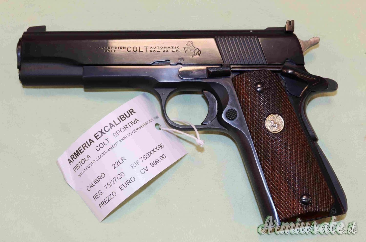 Pistola Colt 1911A1 (fusto Government anni 60' e conversione Colt Unit del 1966) in calibro 22LR Pistola Colt 1911A1 (fusto Government anni 60' e conversione Colt Unit del 1966) in calibro 22LR