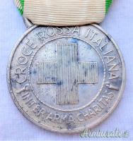 Medaglia epoca fascista “AL MERITO” x Benemerenti Croce Rossa Italiana di 2^ classe RSI - 1944
