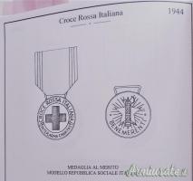 Medaglia epoca fascista “AL MERITO” x Benemerenti Croce Rossa Italiana di 2^ classe RSI - 1944