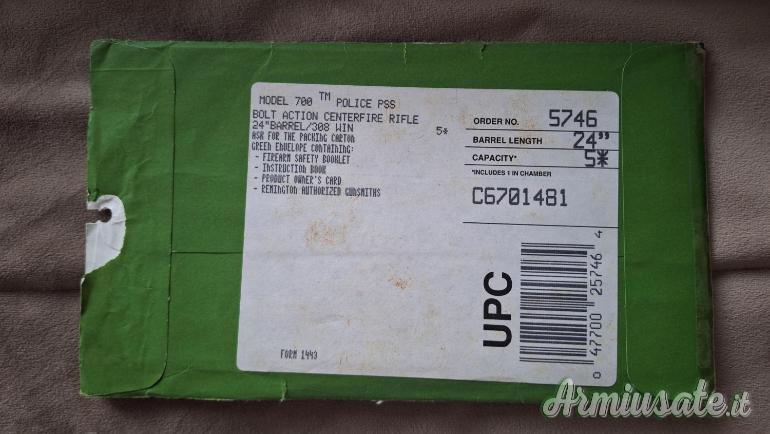 Remington 700 POLICE PSS .308 Winchester Remington 700 POLICE PSS .308 Winchester