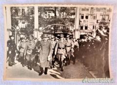 Fotografia epoca nazista con Adolf Hitler e altri gerarchi nazisti allo Sportpalast di Berlino 1940