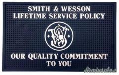 Smith & Wesson Lifetime Service Policy Rubber Counter Mat Tappetino in gomma da armeria