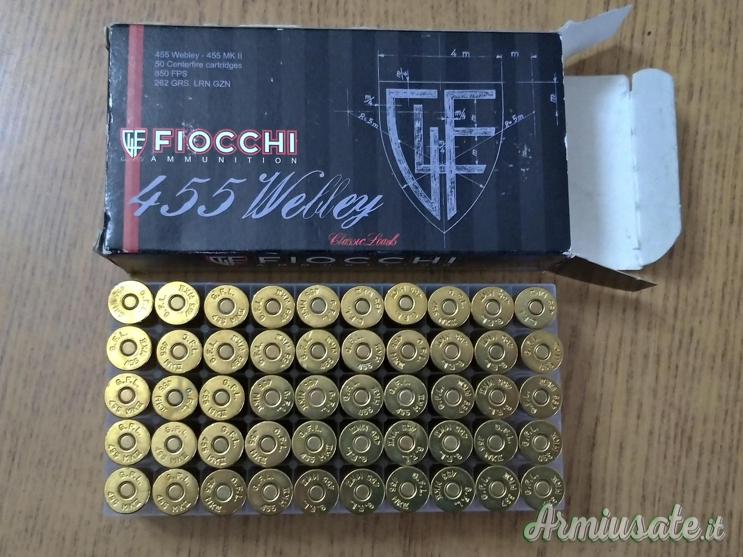 FIOCCHI cal. 455 WEBLEY / 455 MK II da 262 grs. LRN GZN Munizioni Cartucce FIOCCHI cal. 455 WEBLEY / 455 MK II da 262 grs. LRN GZN Munizioni Cartucce