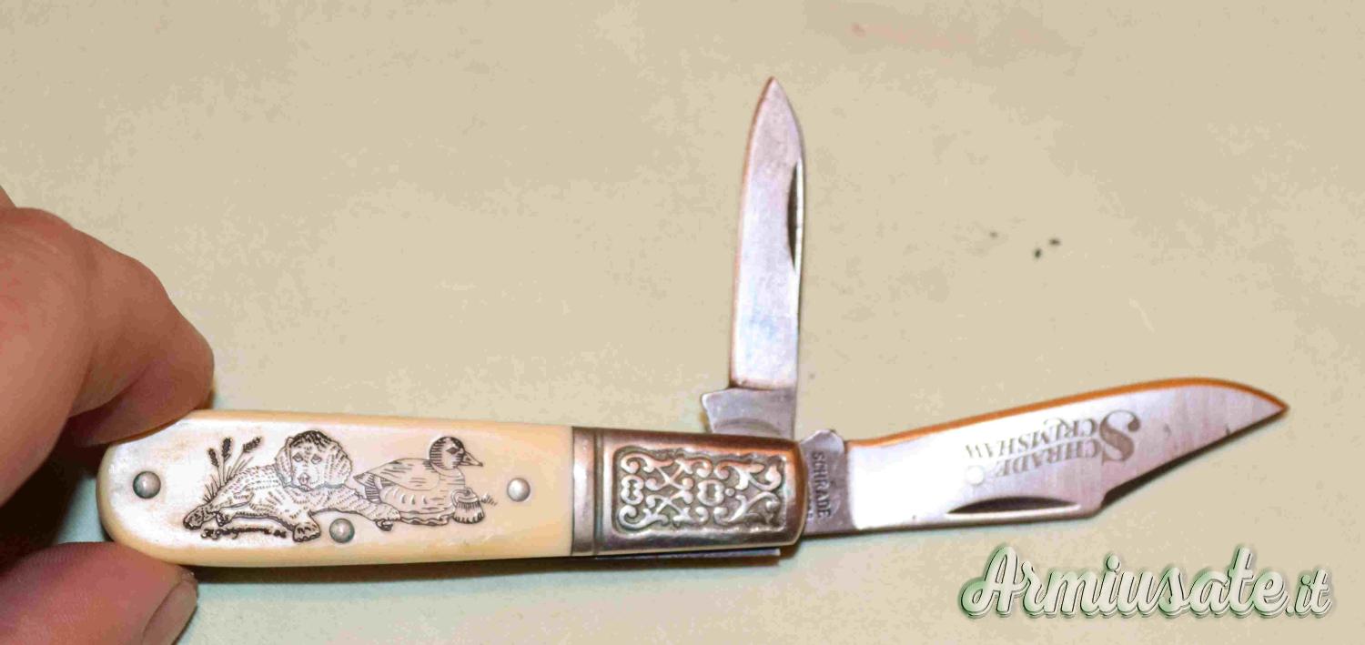 AFFARE Coltellino Schrade Scrimshaw Usa Vintage AFFARE Coltellino Schrade Scrimshaw Usa Vintage
