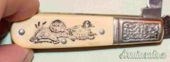 AFFARE Coltellino Schrade Scrimshaw Usa Vintage AFFARE Coltellino Schrade Scrimshaw Usa Vintage