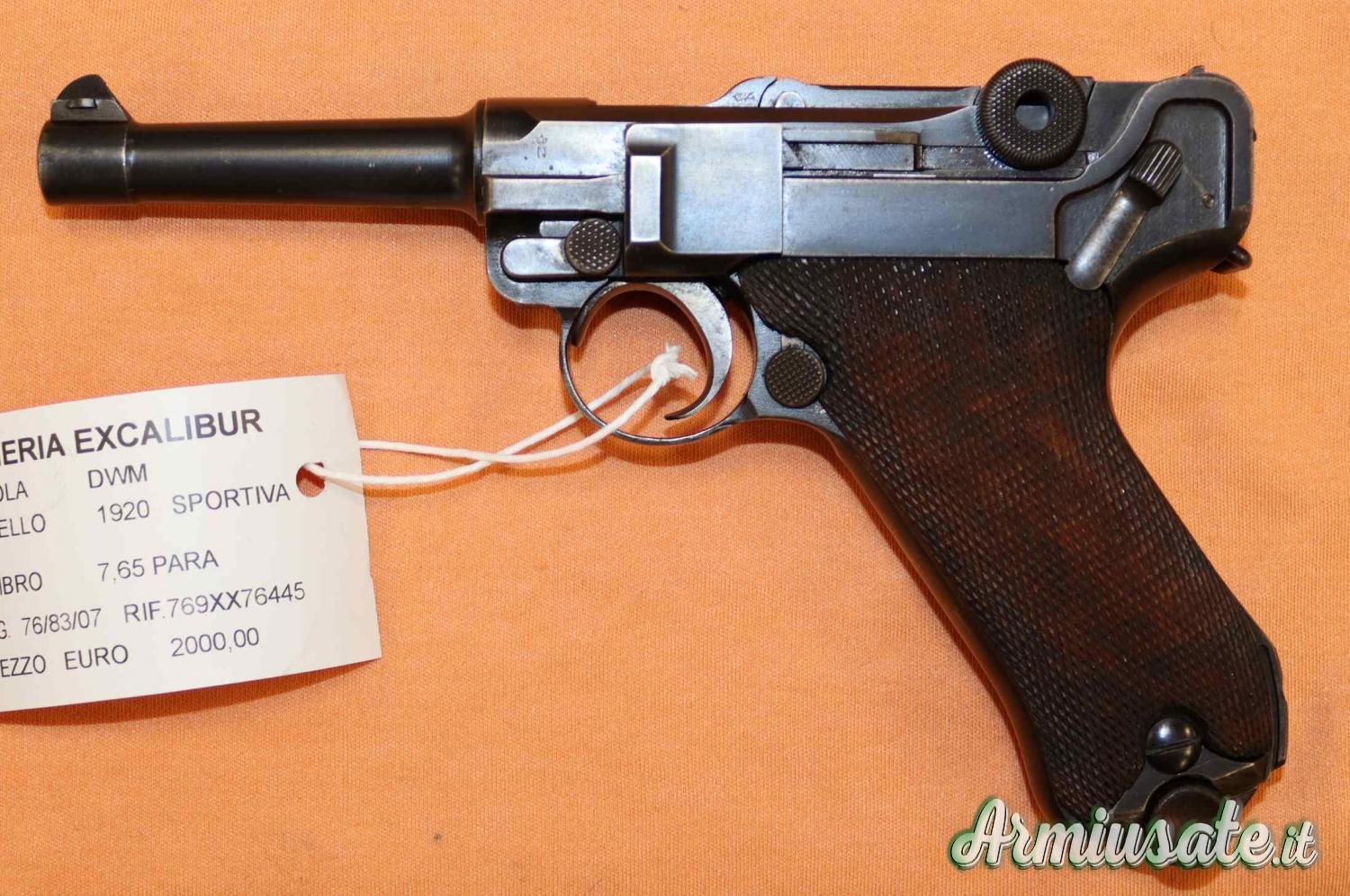 Luger DWM 1920 Cal.7,65 Para Sportiva Luger DWM 1920 Cal.7,65 Para Sportiva