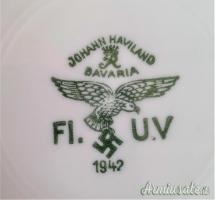 Rara tazza da latte, thè e/o caffè con sottopiatto d’epoca nazista servizio superiore per LUFTWAFFE