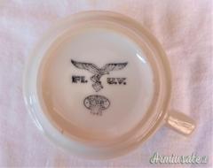 Rara tazza da latte, thè e/o caffè con sottopiatto d’epoca nazista servizio superiore per LUFTWAFFE