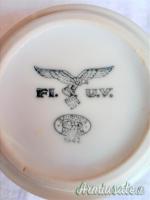 Rara tazza da latte, thè e/o caffè con sottopiatto d’epoca nazista servizio superiore per LUFTWAFFE