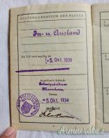 Passaporto tedesco d'epoca nazista cosiddetto “REISEPASS” di 1’ tipo (GERMANIA WW2)