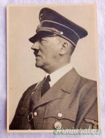 Cartolina d’epoca nazista con il “FÜHRER” Adolf Hitler ed al verso bollo con annullo postale 1942