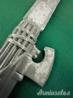 Tagliacarte d'epoca fascista seconda metà degli anni '30 a forma di fascio littorio in alluminio