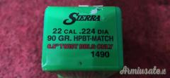 SIERRA PALLE .224 90 GRS.HPBT MATCH #1490