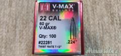HORNADY PALLE .224 60 GR.V-MAX