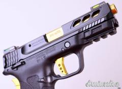 Smith & Wesson M&P380 EZ M2.0 Shield Ported Gold 3.75'  .380 ACP  | 9x17mm Browning Short
